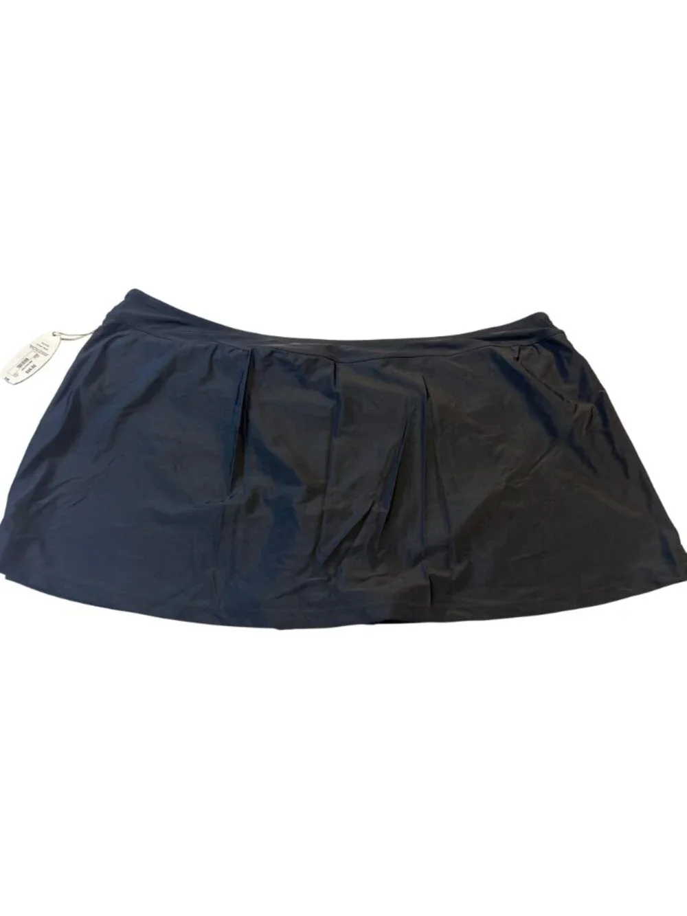 Mynah Womens Plus Size 24W Mid-Rise Black swim Skirt With Tummy Panel